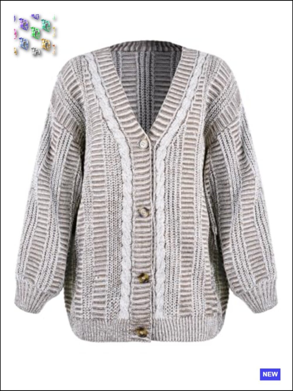 Women's Oversized Chunky Knit Longline Cardigan Open Front with Pockets - Picture 6 of 6